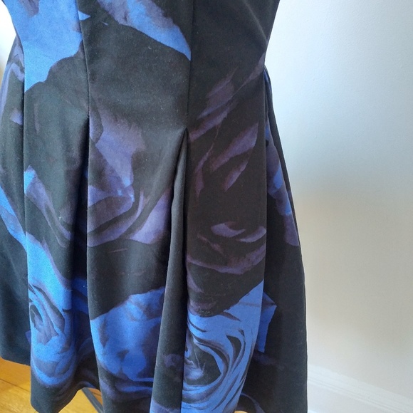 Black and Blue Rose Fit & Flare Dress, Gap - Picture 3 of 5